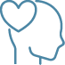 Icône représentant une silhouette avec un cœur, symbole d’empathie et d’attention