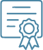 Icône de diplôme avec ruban, symbolisant la certification et le professionnalisme